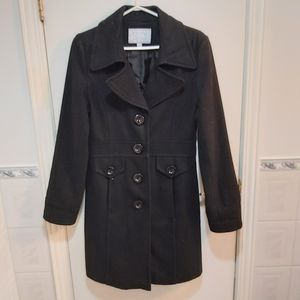 Suzy Shier Size Small Black Trench Coat (S)